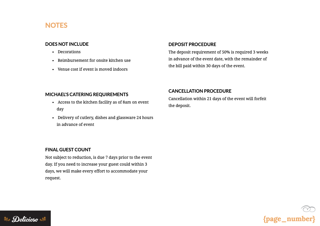 Catering Proposal Template